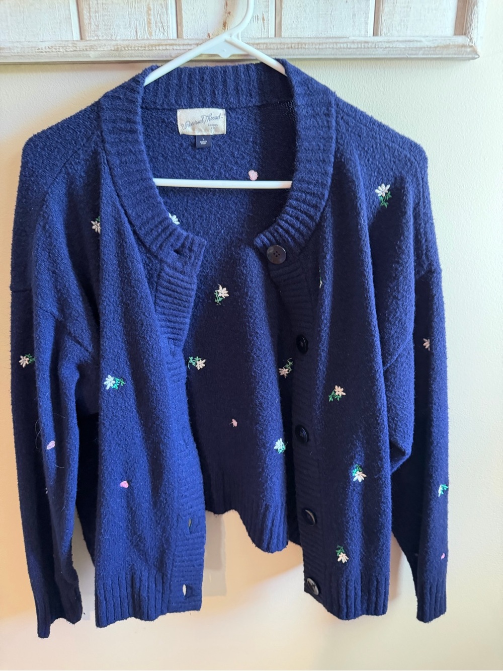 Universal Thread Navy Floral Embroidered Cardigan